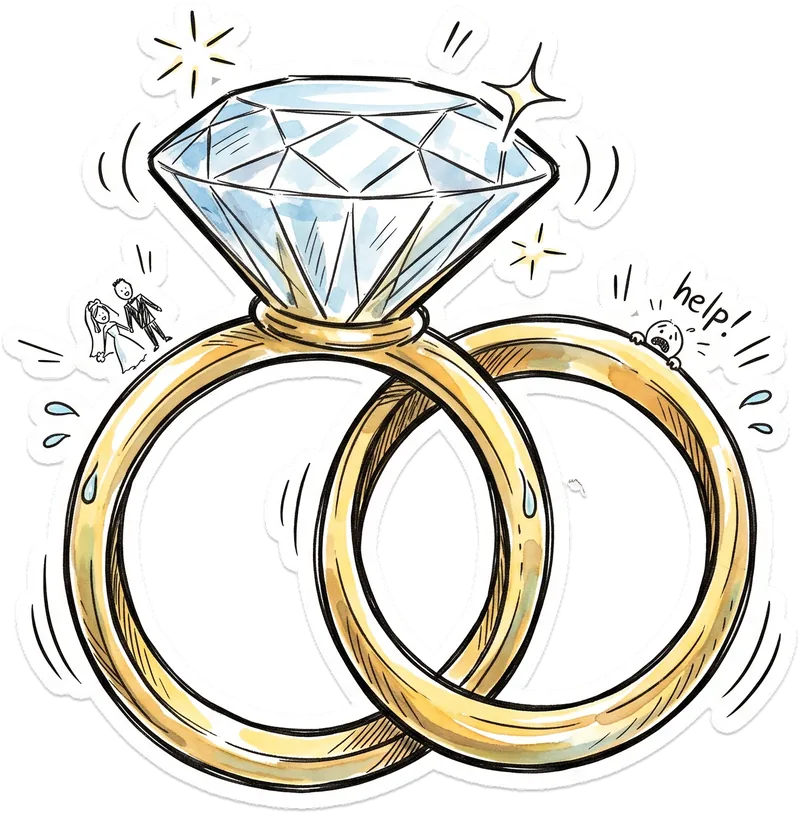 Ilustración de anillos de matrimonio